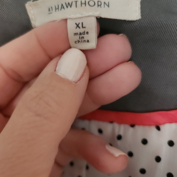 41 Hawthorne Gray Open Front Blazer with full polka dot lining Size XL - Picture 2 of 5